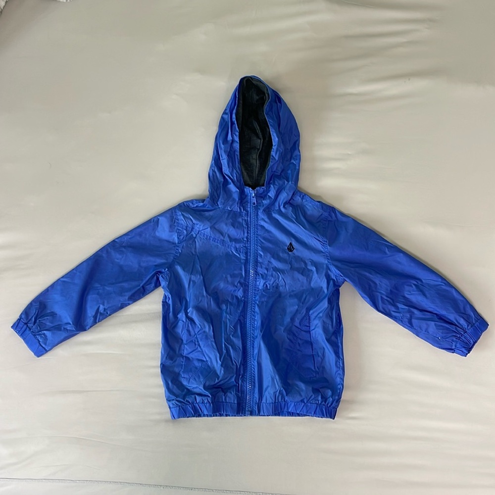 Boys Volcom Blue Windbreaker Jacket Size 3T